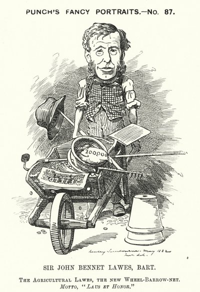 Caricature de Punch : John Bennet Lawes, entrepreneur et scientifique agricole anglais (gravure) - Edward Linley (after) Sambourne