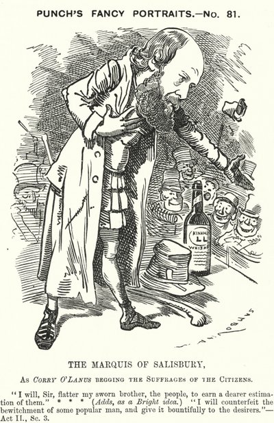 Caricature de Punch : Robert Gascoyne-Cecil, 3e marquis de Salisbury - Edward Linley (after) Sambourne