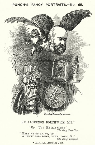 Caricature de Sir Algernon Borthwick - Edward Linley (after) Sambourne