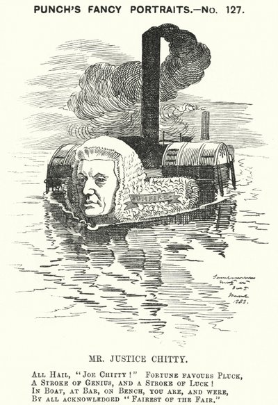 Caricature de Punch : Sir Joseph William Chitty, juge anglais, homme politique libéral et sportif - Edward Linley (after) Sambourne