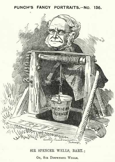 Caricature de Punch : Thomas Spencer Wells - Edward Linley (after) Sambourne