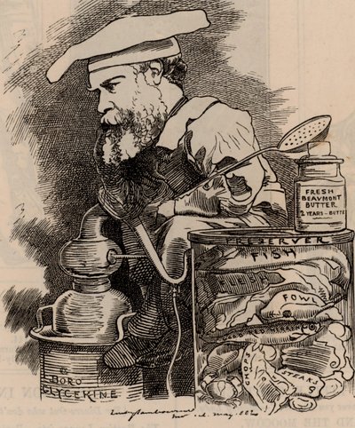 Caricature de Frederick Settle Barff dans la série Fancy Portraits de Punch, Londres, 20 mai 1882 - Edward Linley Sambourne