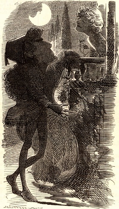Henry Irving dans la scène du balcon de "Roméo et Juliette" - Edward Linley Sambourne