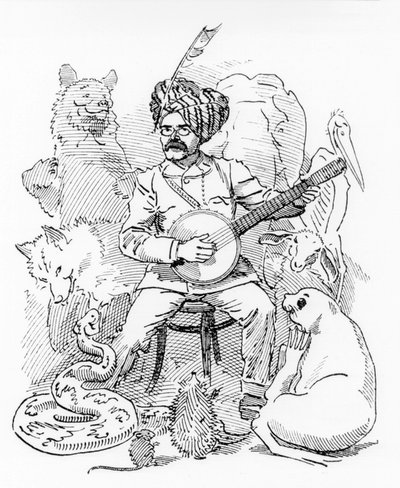 Illustration pour une caricature de Sambourne de Punch, Rudyard Kipling - Edward Linley Sambourne