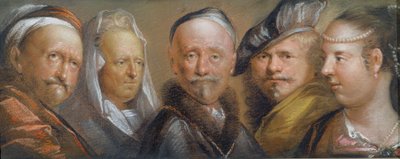 Études de cinq têtes d