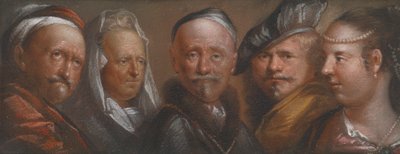 Études de cinq têtes d