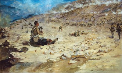 Piper George Findlater (1872-1942) des Gordon Highlanders gagnant la Croix de Victoria à Dargai en 1897, 1898 - Edward Matthew Hale