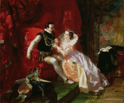 Leicester et Amy Robsart à Cumnor Hall, 1866 - Edward Matthew Ward