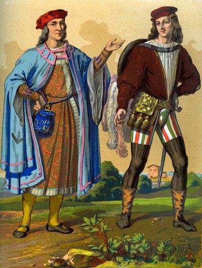 Un courtisan anglais de 1450 et un gentleman anglais de 1500, 1849 - Edward May