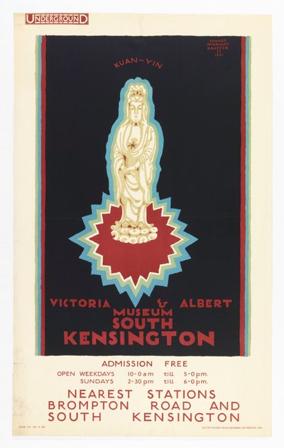 Affiche, Victoria and Albert Museum, pour le métro de Londres, 1921 - Edward McKnight Kauffer