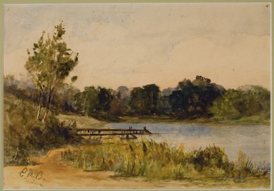 Paysage avec quai et eau (#37), c. 1880 - Edward Mitchell Bannister