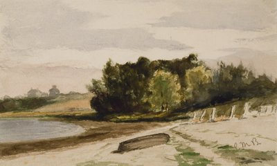 Paysage avec tronc sur la plage (#40), c. 1880 - Edward Mitchell Bannister