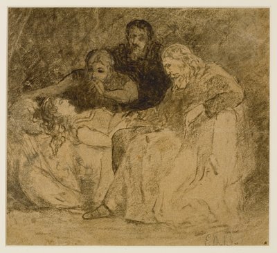 Trois figures, femmes au lit (#66), vers 1880 - Edward Mitchell Bannister