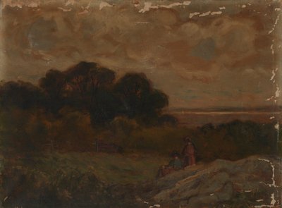 Sans titre (Paysage avec deux femmes allongées sur des rochers) - Edward Mitchell Bannister