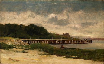 Paysage sans titre avec jetée - Edward Mitchell Bannister