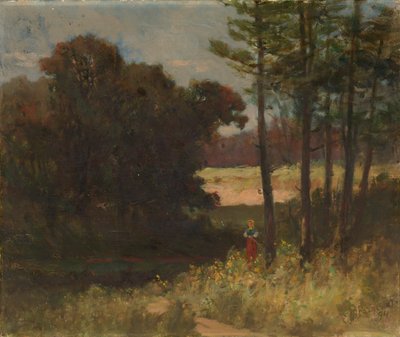 Paysage sans titre avec arbres et femme, 1894 - Edward Mitchell Bannister