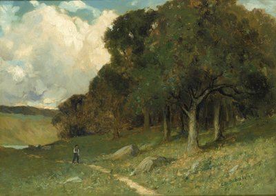 Sans titre homme sur un chemin avec des arbres en arrière-plan, 1882 - Edward Mitchell Bannister