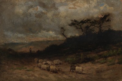 Sans titre berger avec moutons, 1877 - Edward Mitchell Bannister