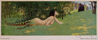 Lucertola (mi-femme, mi-lézard vert), 1908 - Edward Okun