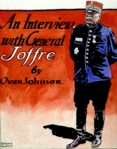 Général Joffre, commandant militaire français. Edward Penfield, artiste et illustrateur américain. Couverture du magazine 