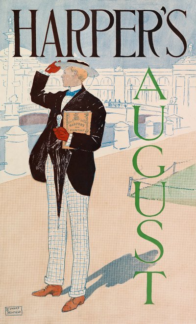 Affiche publicitaire pour Harpers New Monthly Magazine, août 1893 - Edward Penfield