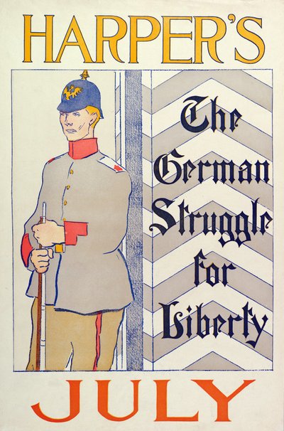 Affiche publicitaire pour Harpers New Monthly Magazine, juillet 1895 - Edward Penfield