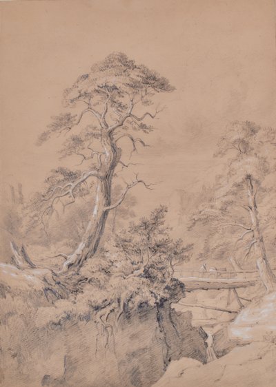 Paysage avec pont en bois - Edward Pretty