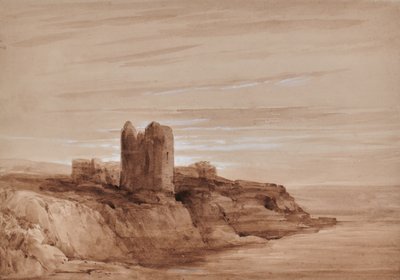 Paysage marin avec une tour sur une falaise - Edward Pretty