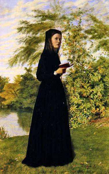 Dame lisant dans un parc, vers 1860 - Edward Radford