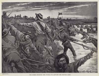 Les Boers traversant la Tugela pour capturer les canons britanniques - Edward Read