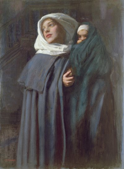 Mère et enfant - Edward Robert Hughes