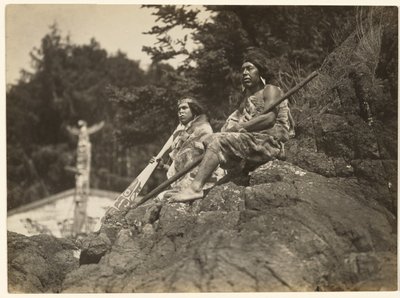 [Motana et son père, Kenada le chef des corbeaux] - Edward S. Curtis