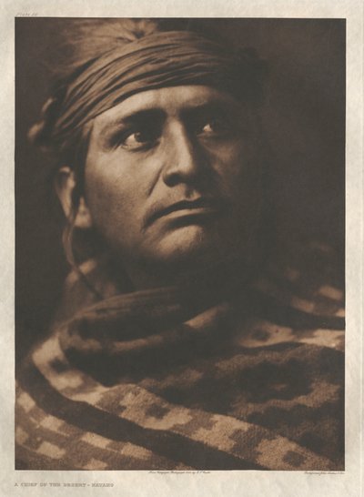 Portfolio I, planche 26 : Un chef du désert-Navaho - Edward S. Curtis