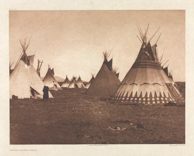 Portfolio VI, Planche 186: Loges peintes--Piegan - Edward S. Curtis