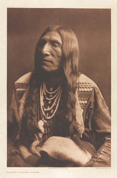 Portfolio VI, Planche 191: Double coureur--Piegan - Edward S. Curtis