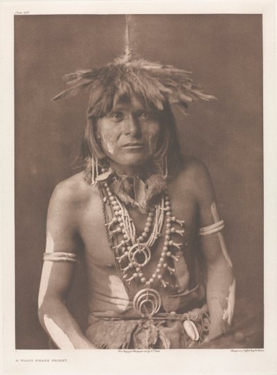Portfolio XII, Planche 429: Un prêtre serpent Walpi - Edward S. Curtis