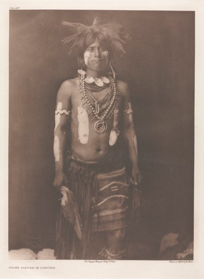 Portfolio XII, Planche 430: Danseur serpent en costume - Edward S. Curtis