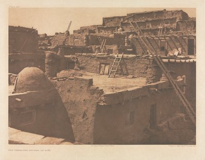 Portfolio XVII, planche 609 : Les maisons en terrasses de Zuñi - Edward S. Curtis