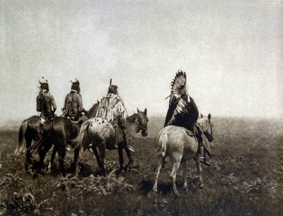 Guerrier indien (Les Apsaroke) chevauchant dans la plaine - Edward Sheriff Curtis