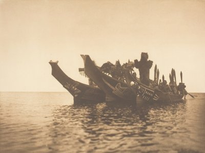Danseurs Masqués en Canoës - Qagyuhl A, 1914 - Edward Sheriff Curtis