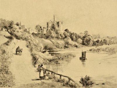 La Coquet : Château de Warkworth depuis la route d