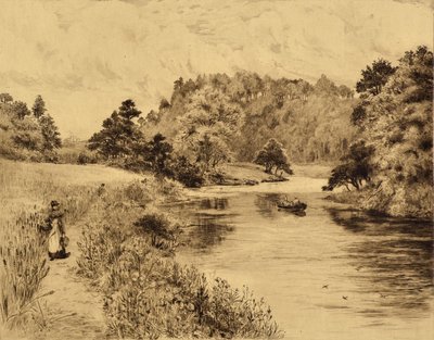 La Wear : la Wear près de Durham, vers 1880 - Edward Slocombe