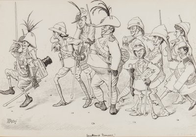 Dan Leons Light Horse, y compris des caricatures de Henry Irving, Beerbohm Tree, R.B., W.S. Penley, Forbes Robertson, et E.P., pour Punch, novembre 1902 - Edward Tennyson Reed