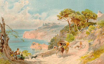 Route côtière près de Soller, Majorque - Edward Theodore Compton