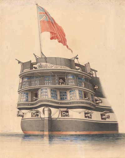 Vue détaillée de la poupe du HMS 