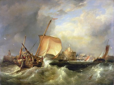 Bateau Harengier Français Entrant dans le Port de Havre de Grâce - Edward William Cooke