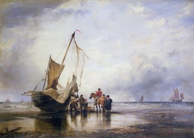 Bateau de porc sur les sables, Brighton - Edward William Cooke