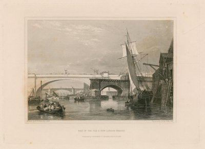 Partie des anciens et nouveaux ponts de Londres. Dessiné en 1832 - Edward William Cooke