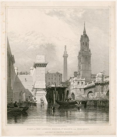 Marches du nouveau pont de Londres, St Magnus, le Monument et une partie de l