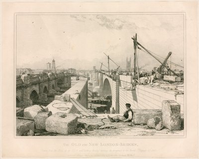Les vieux et nouveaux ponts de Londres, 1830 - Edward William Cooke